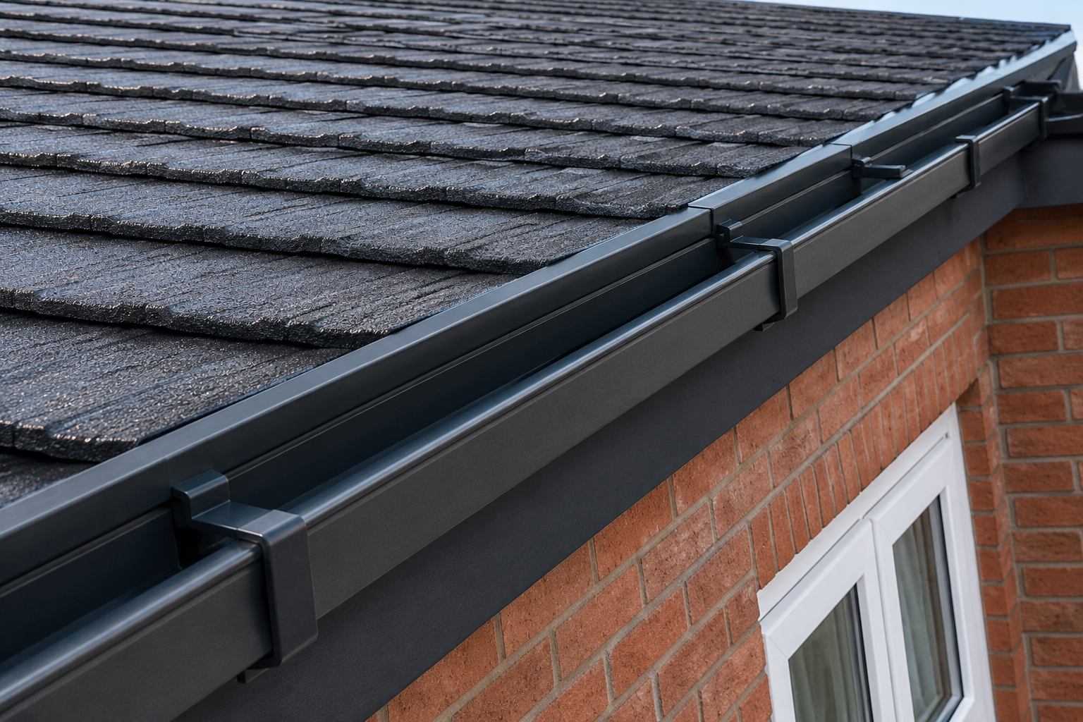 After spring gutter cleaning - completely clear gutter run